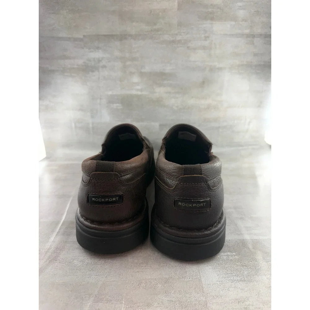 Rockport Men CG8964 Brown Leather Slip On Loafers Shoes Size 12 W Wide